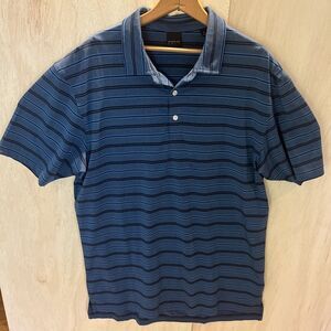 Dunning Golf Polo Shirt Men's Size XL Blue Stripe Super Soft Top